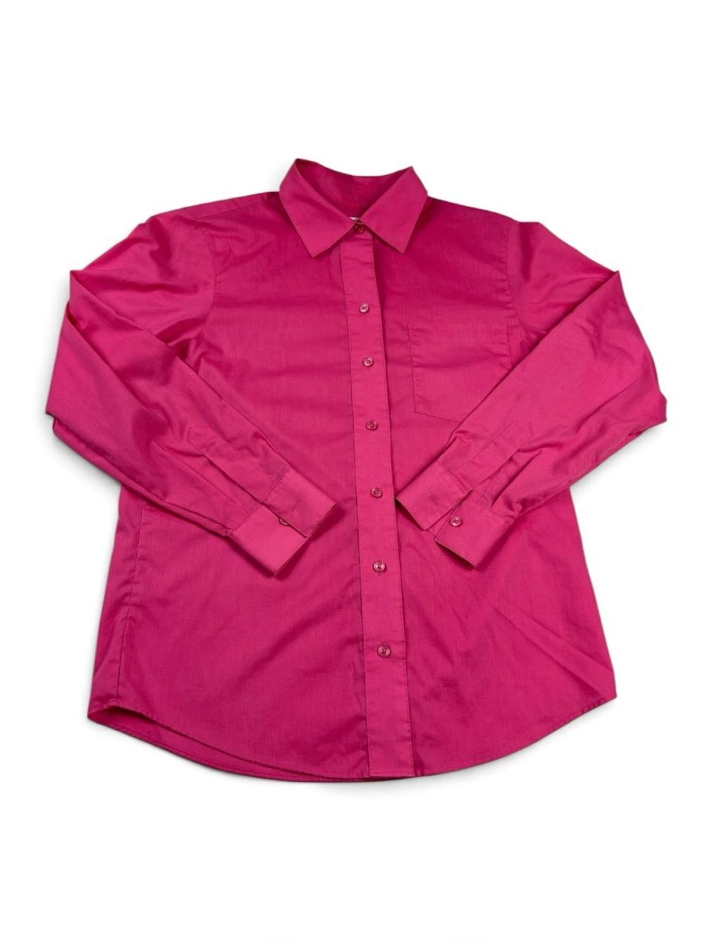 Foxcroft Wrinkle Free Button Down Shirt Pink Long Sleeve Workwear Top 6P PETITES